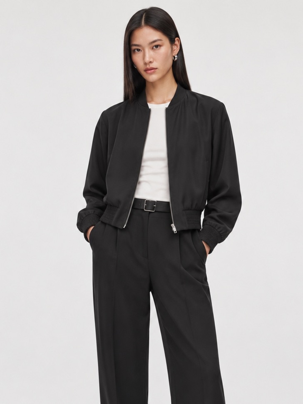 Babaton Gilroy Bomber Jacket Black | Size Large